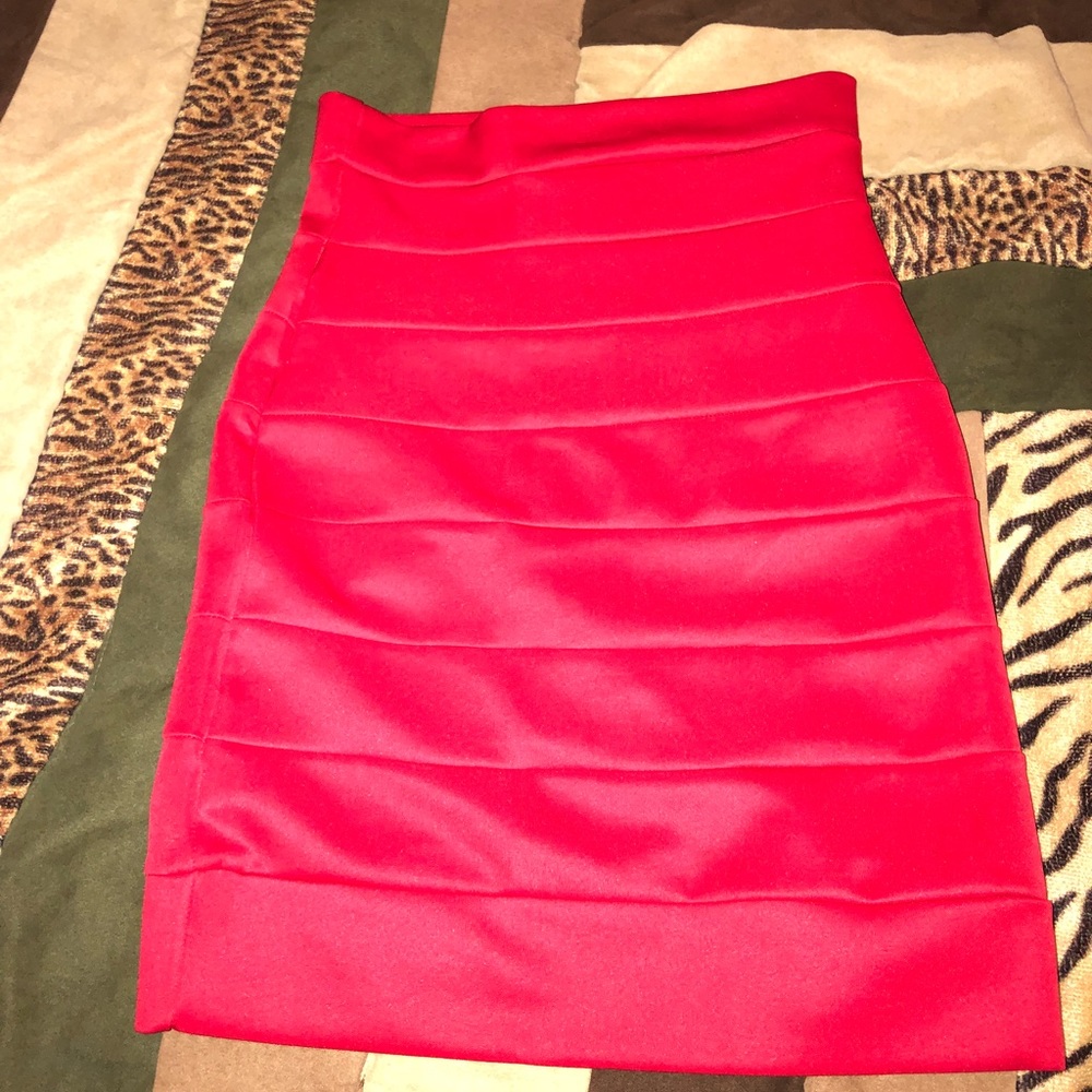 Red Pencil Skirt Fits A Large